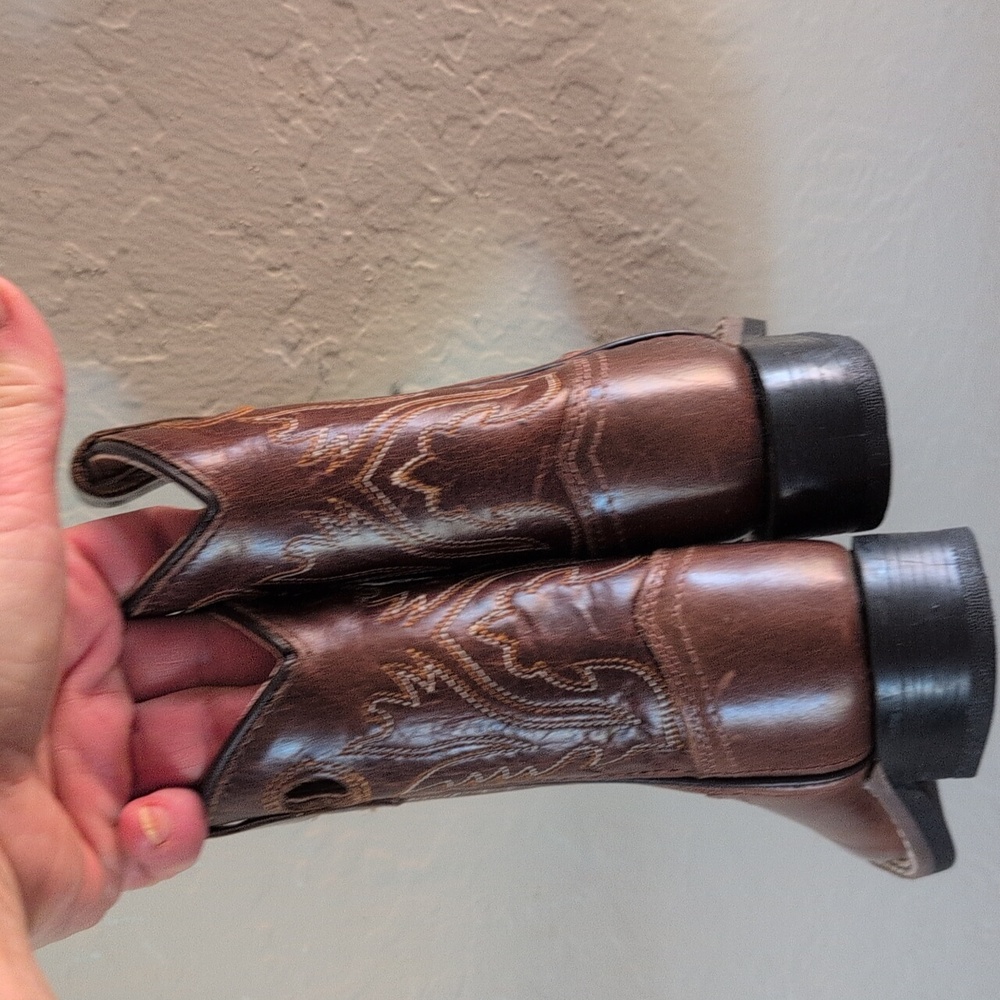 Old West Rushing Black & Brown Kids Western Boots Like New! - Picture 5 of 9